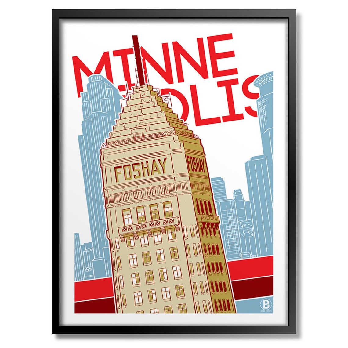 Minneapolis Foshay Travel Poster, City Landmark