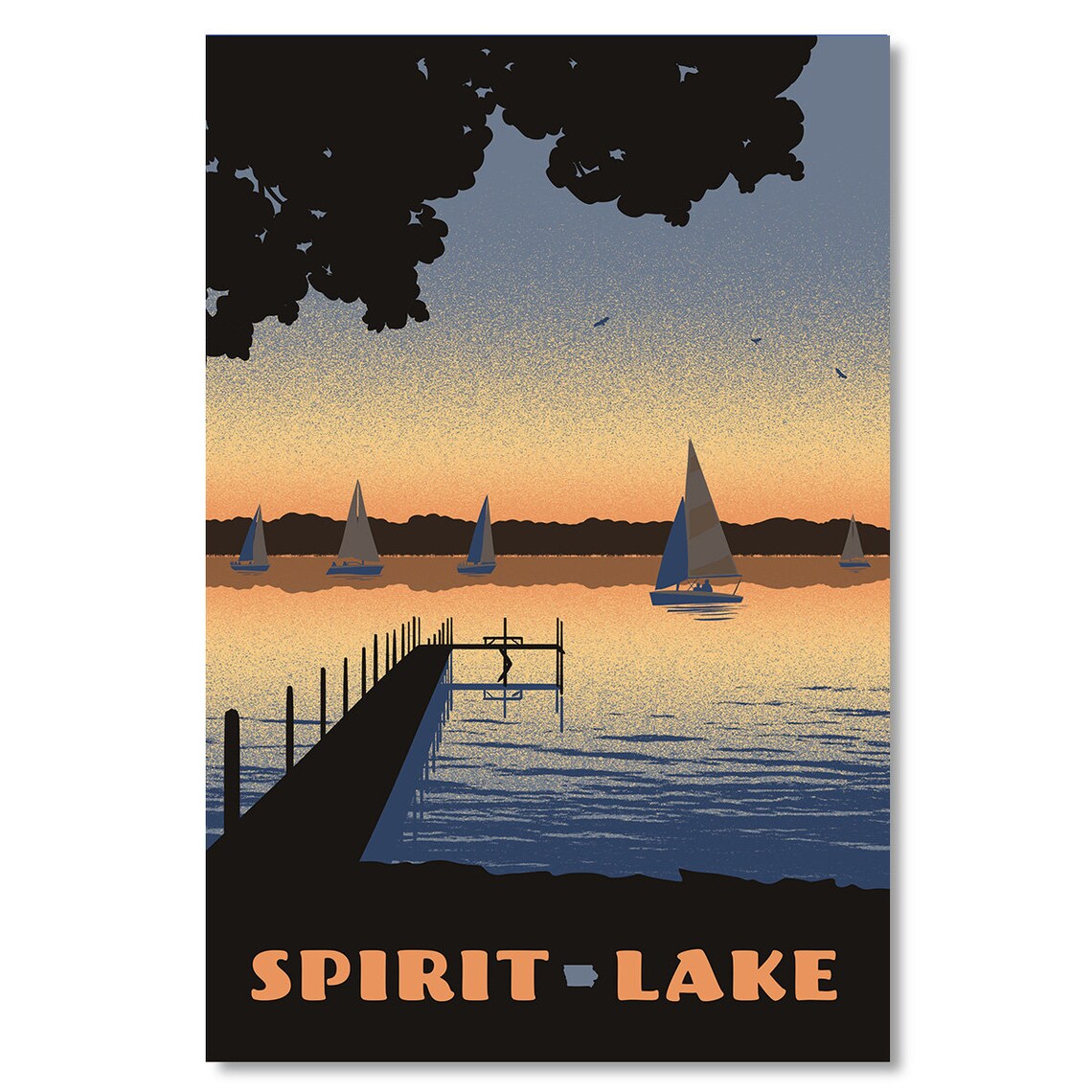 Spirit Lake Travel Poster, Landscape Print
