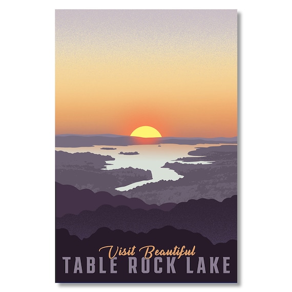 Table Rock Lake Sunset Travel Poster