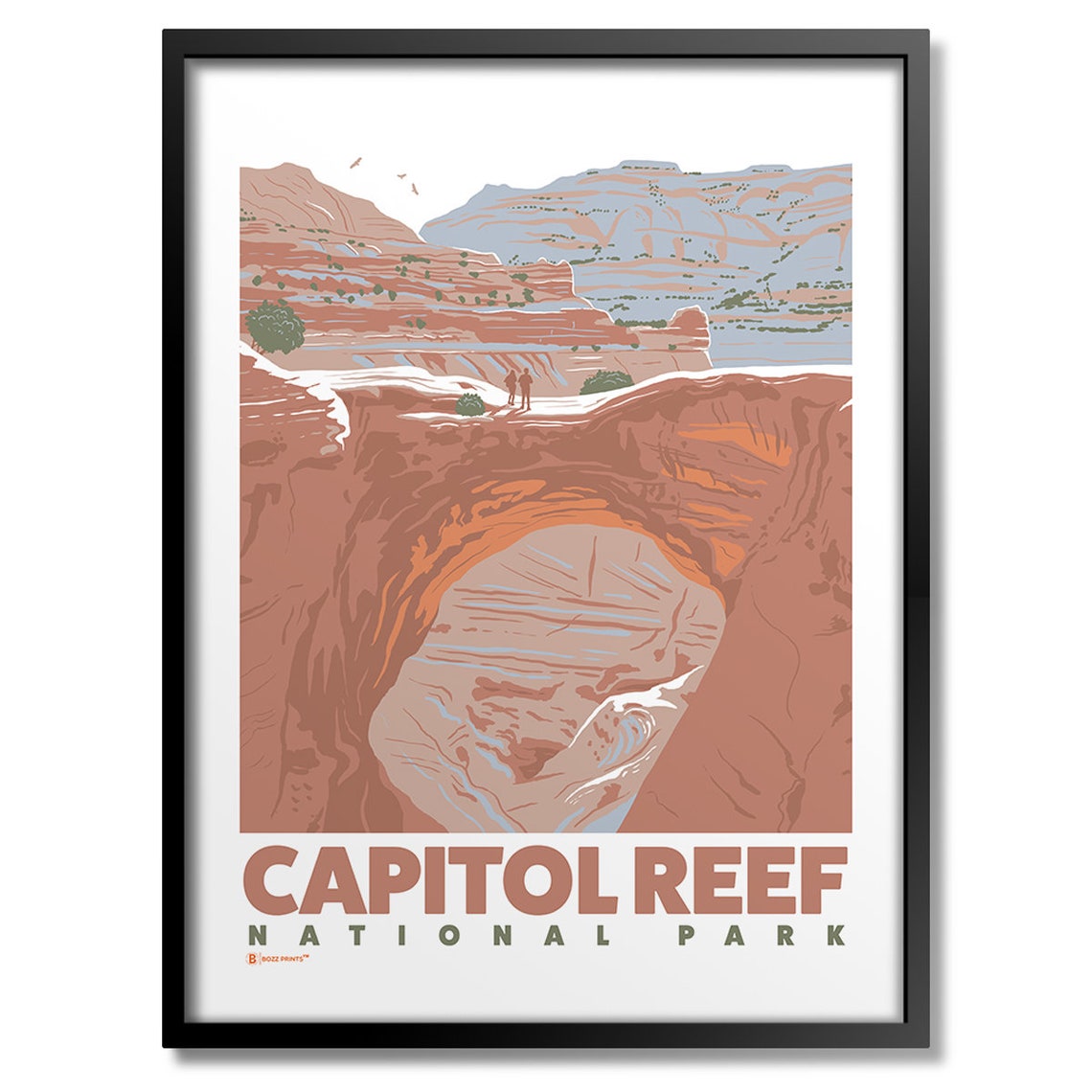 Capitol Reef National Park Cassidy Arch Red Rock Canyon Travel Poster