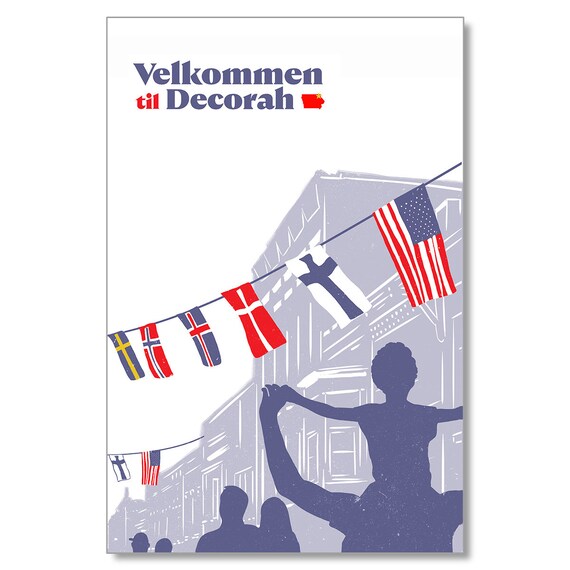 Velkommen til Decorah Norwegian Heritage Street Scene Poster