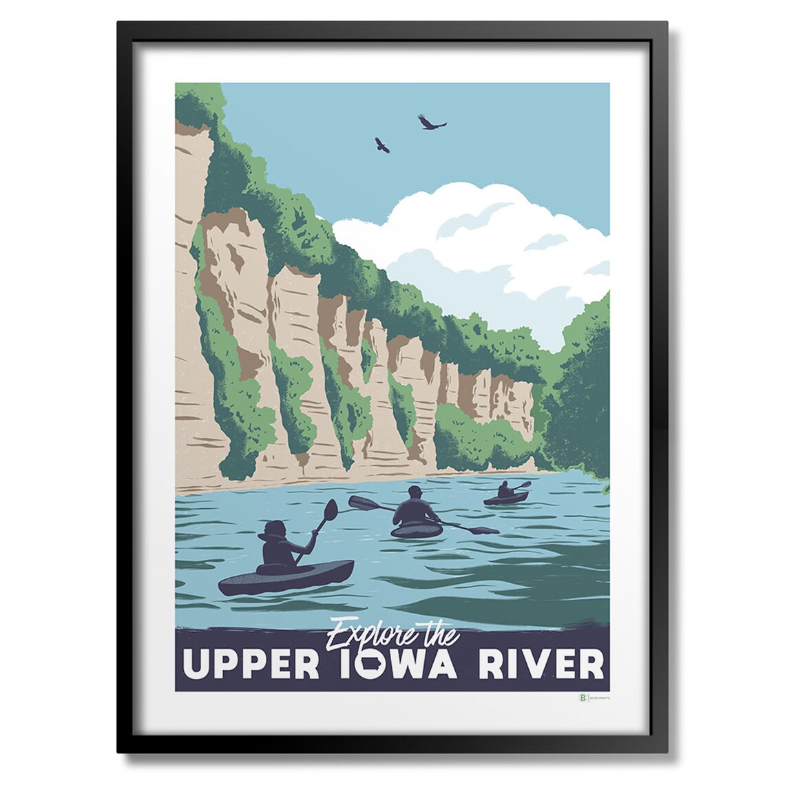 Upper Iowa River Travel Poster, River Landscape