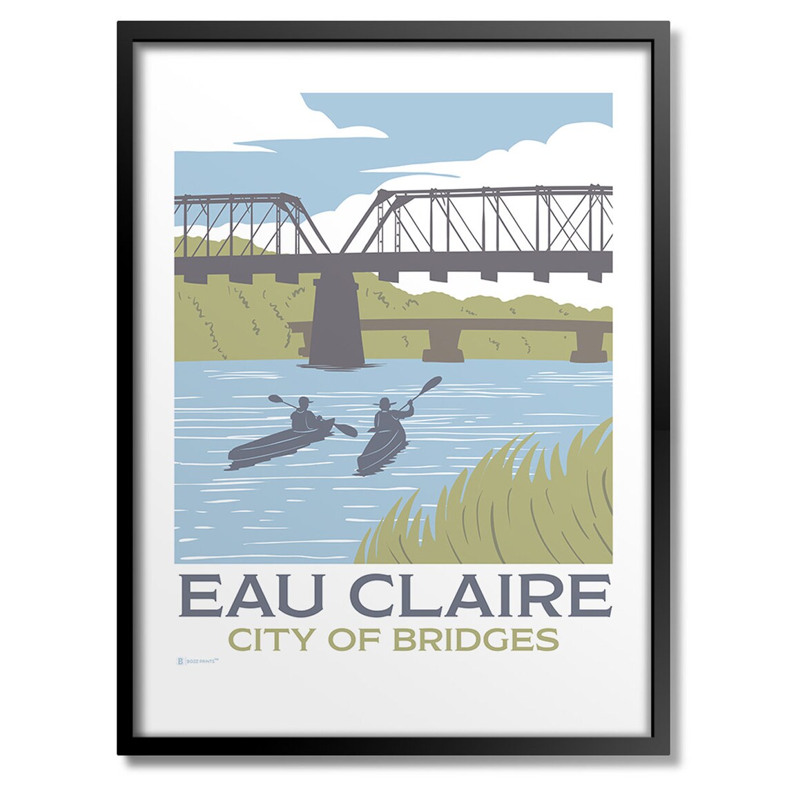 Eau Claire City of Bridges Art Print