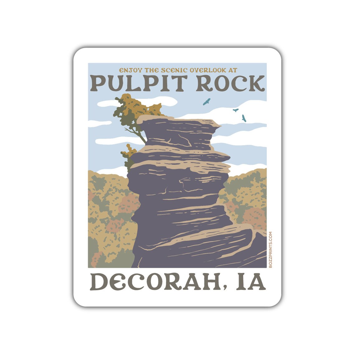 Decorah Pulpit Rock Travel Poster