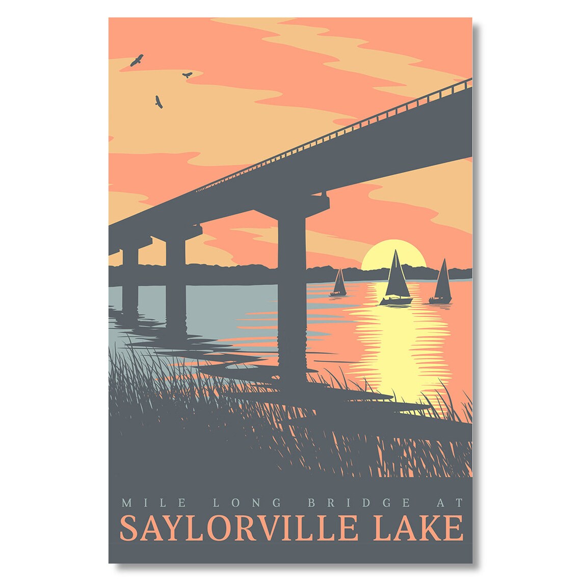 Saylorville Lake Sunset Travel Poster