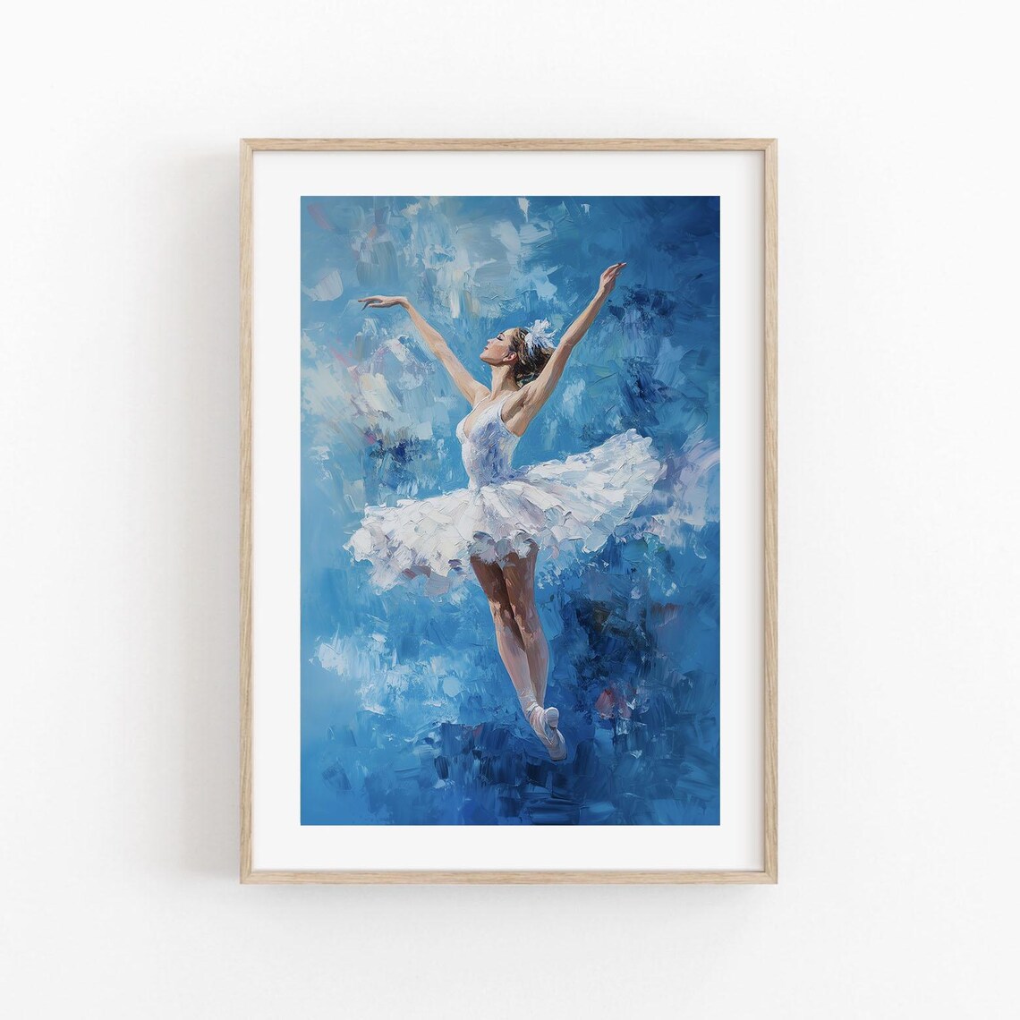 Ballerina Dancer Blue Impressionist Painting Graceful Ballet Art Poster