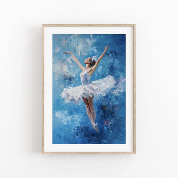Ethereal Ballerina Art Graceful Ballet Dancer Painting For Elegant Home Decor