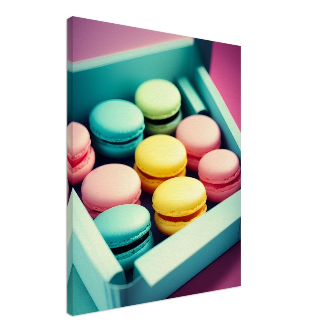 A Box Of Macarons Kitchen Wall Art Food Art Print - Image 2