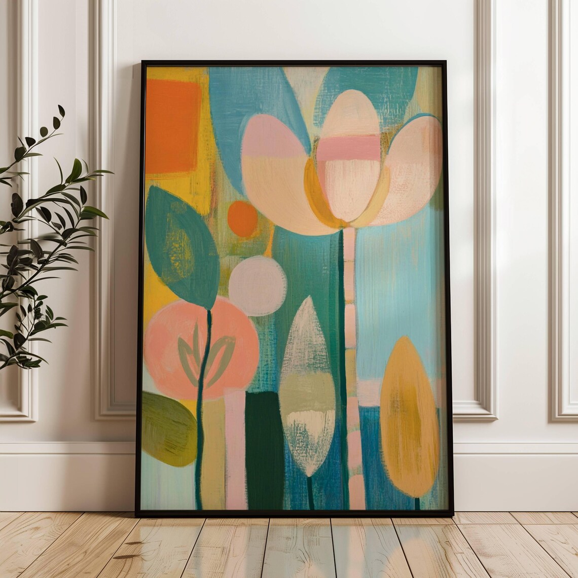 Abstract Flower Oil Painting, Floral Wall Art Print - Image 3