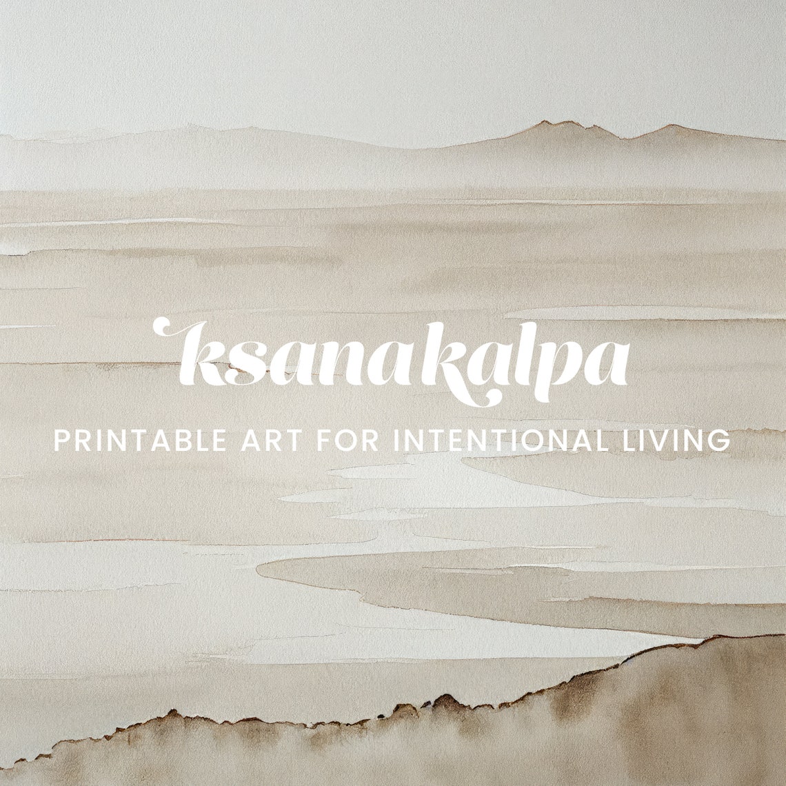 Neutral Beige Abstract Landscape Minimalist Japandi Wall Poster - Image 4