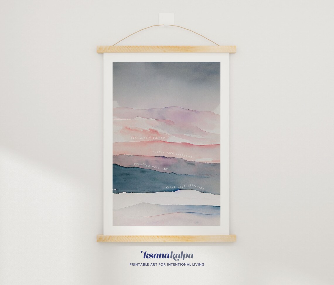Relax Sequence Therapy Office Watercolor Art Print - Image 2