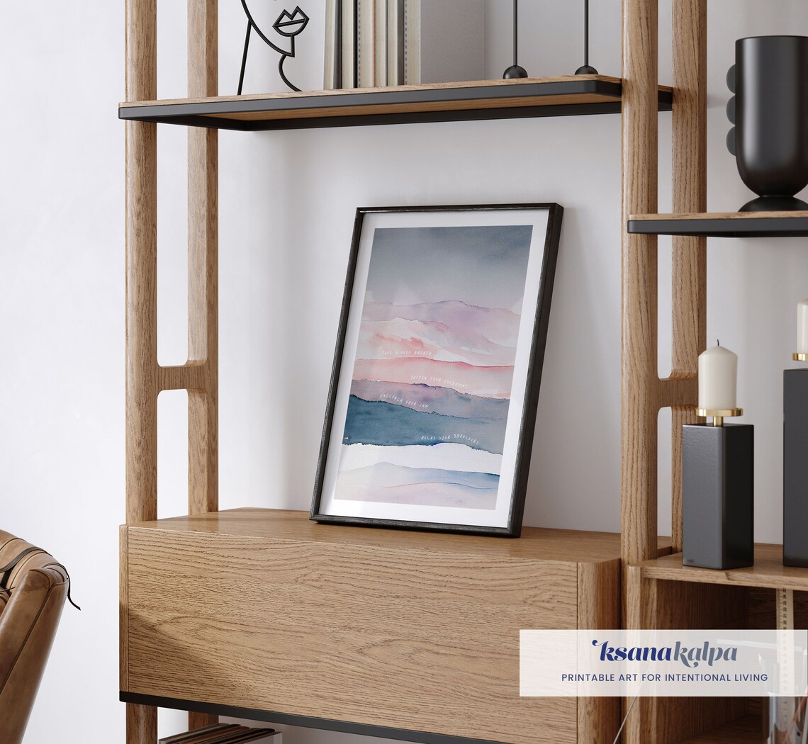 Relax Sequence Therapy Office Watercolor Art Print - Image 4
