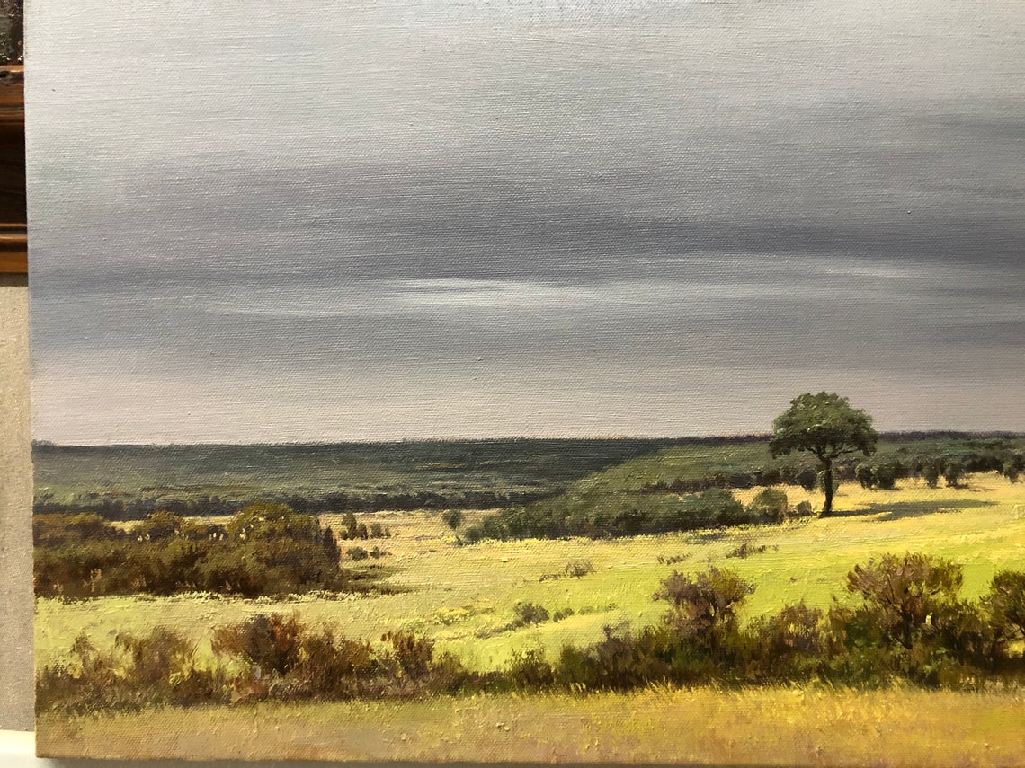 Green Meadow Stormy Sky Winding Dirt Path Countryside Poster - Image 4