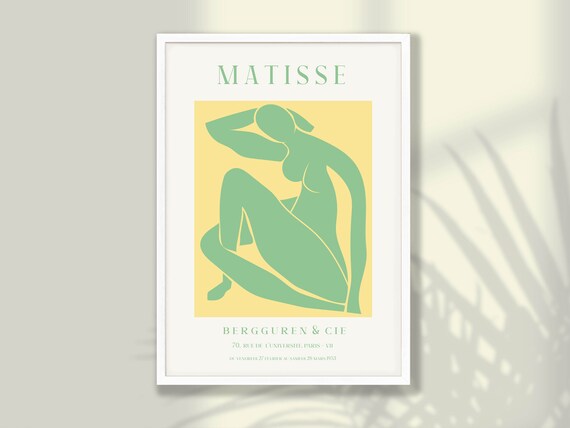 Matisse Green Seated Figure Yellow Square Block Paris 1953 Poster
