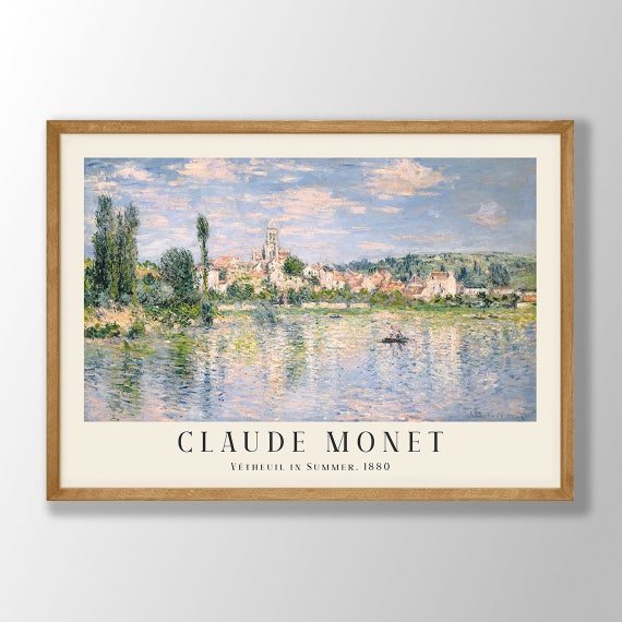 Claude Monet-Inspired Art Print, Coastal Farmhouse Nouveau