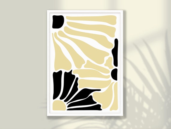 Neutral Matisse Flower Art Print No2 Floral Wall Poster Bedroom Kitchen