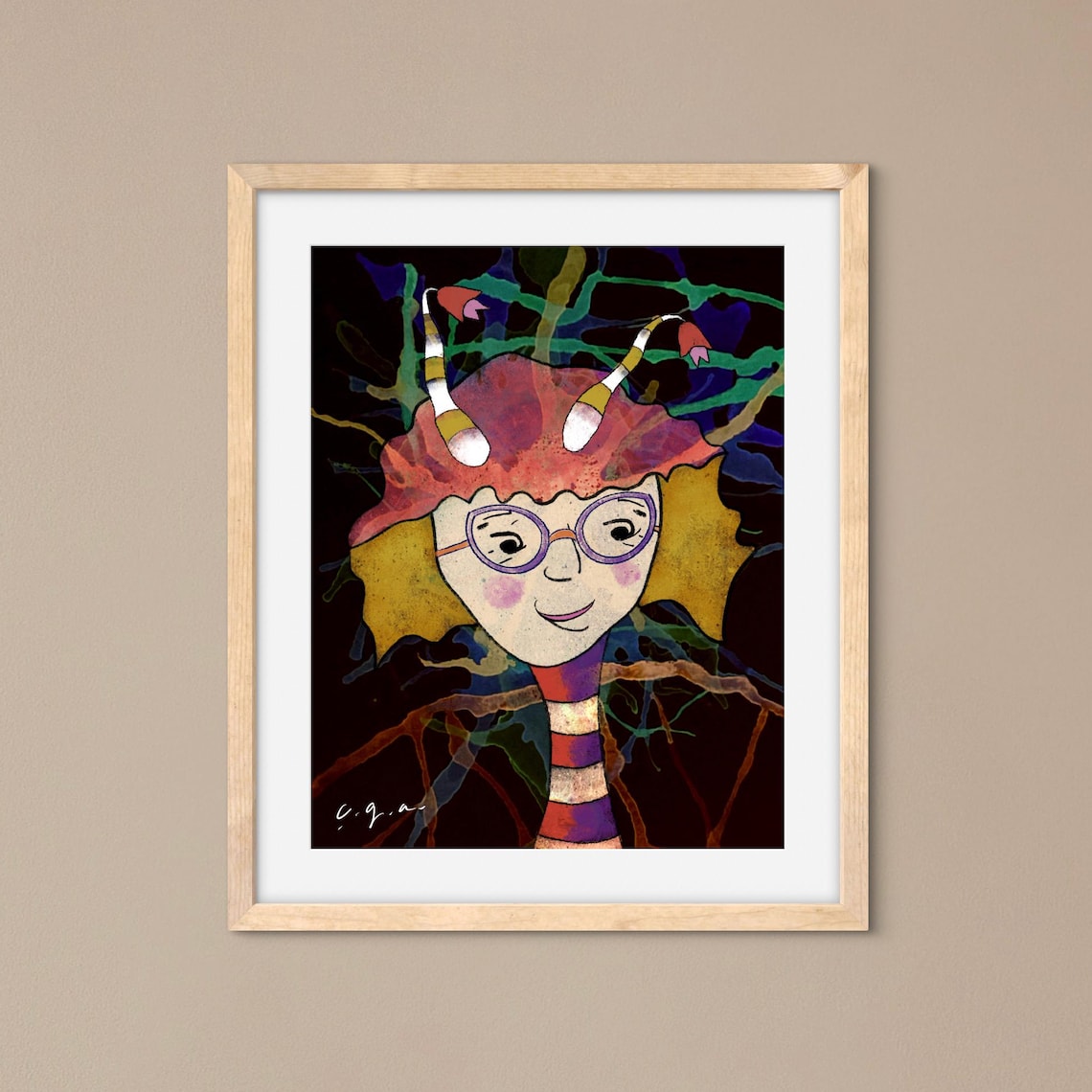 A Curious Caterpillar, Watercolour Insect Art Print