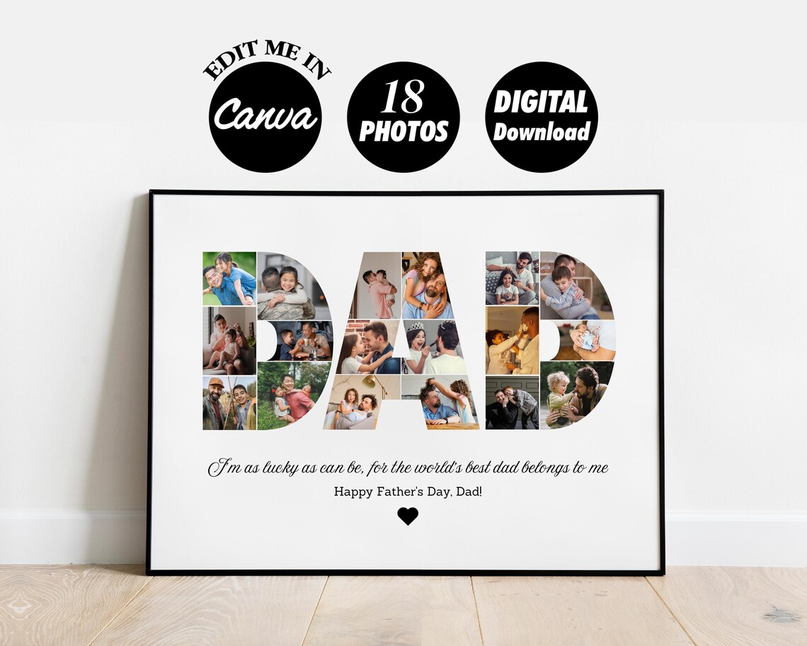 Personalized Dad Photo Collage Gift, Father's Day
