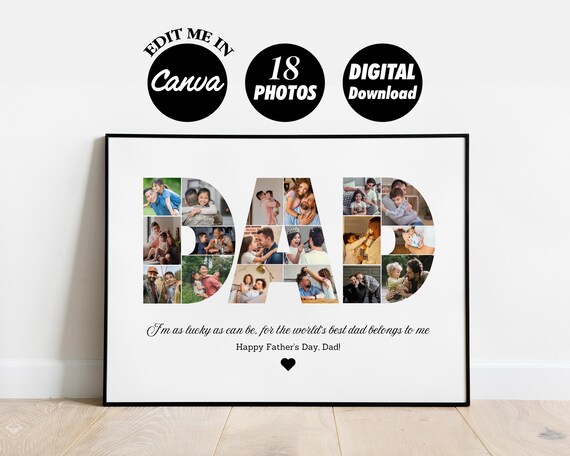 Personalized Dad Photo Collage Gift, Father's Day
