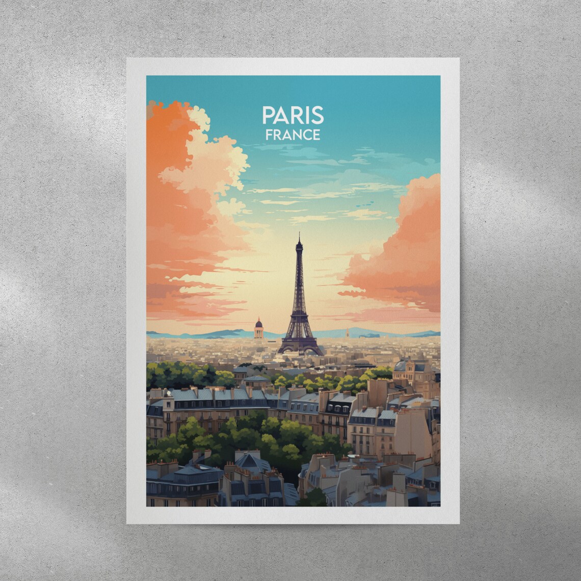 Paris Travel Poster, France Custom Personalised - Image 4