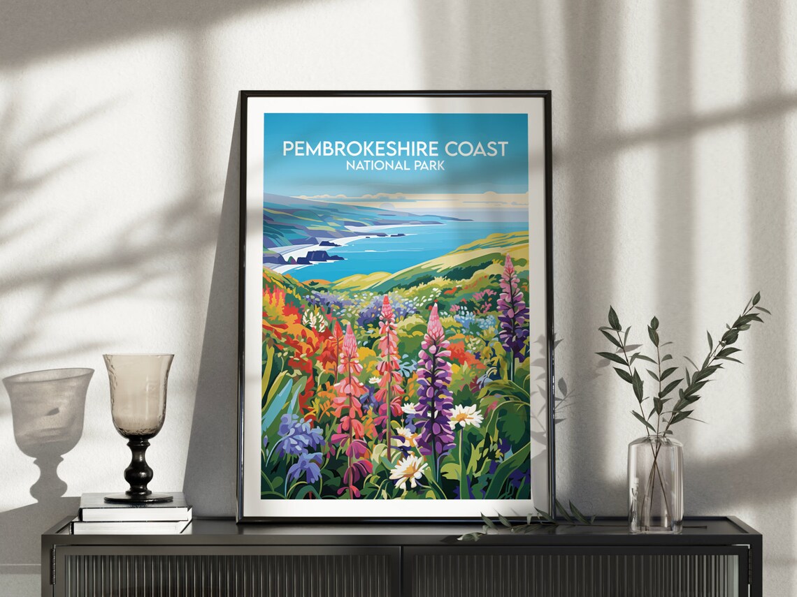 Pembrokeshire National Park Travel Poster, Custom Personalised - Image 3