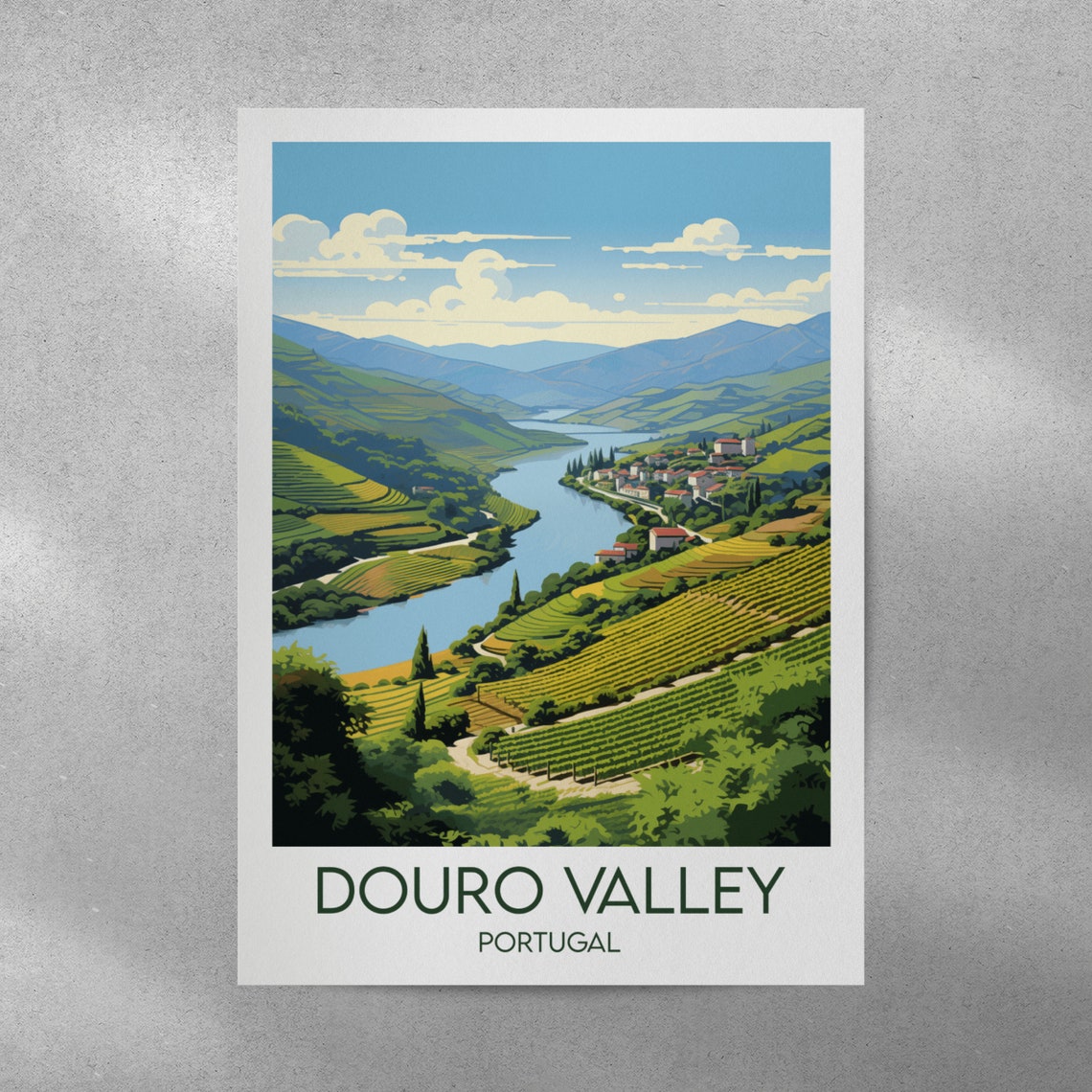 Douro Valley Portugal River Vineyard Hills Scenic Travel Poster - Image 3