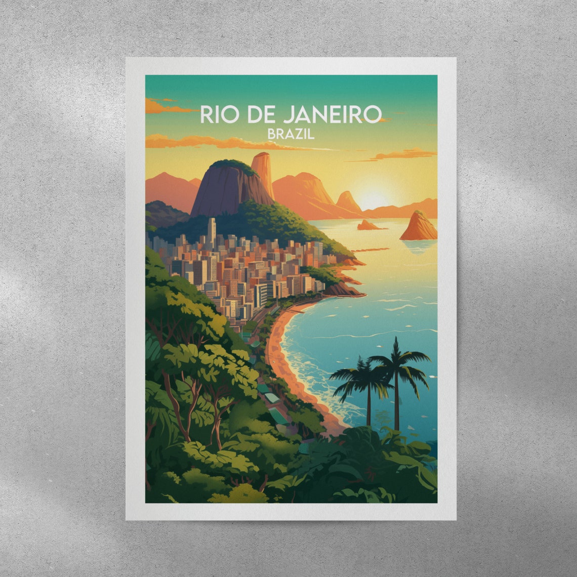 Rio De Janeiro Travel Print Brazil Poster Custom Personalised Wedding Birthday Gift - Image 4