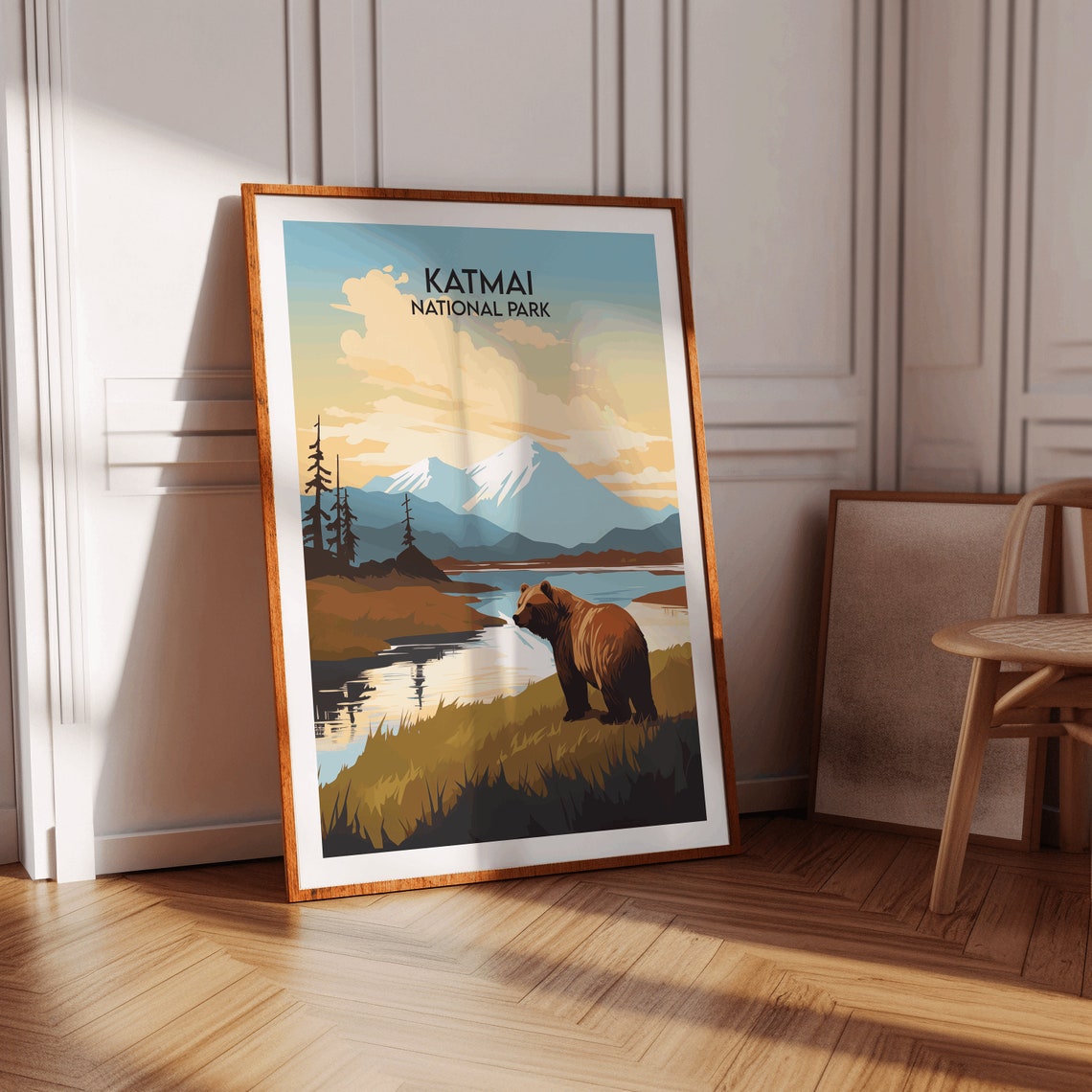 Katmai National Park Alaska Brown Bear River Valley Travel Poster - Image 2