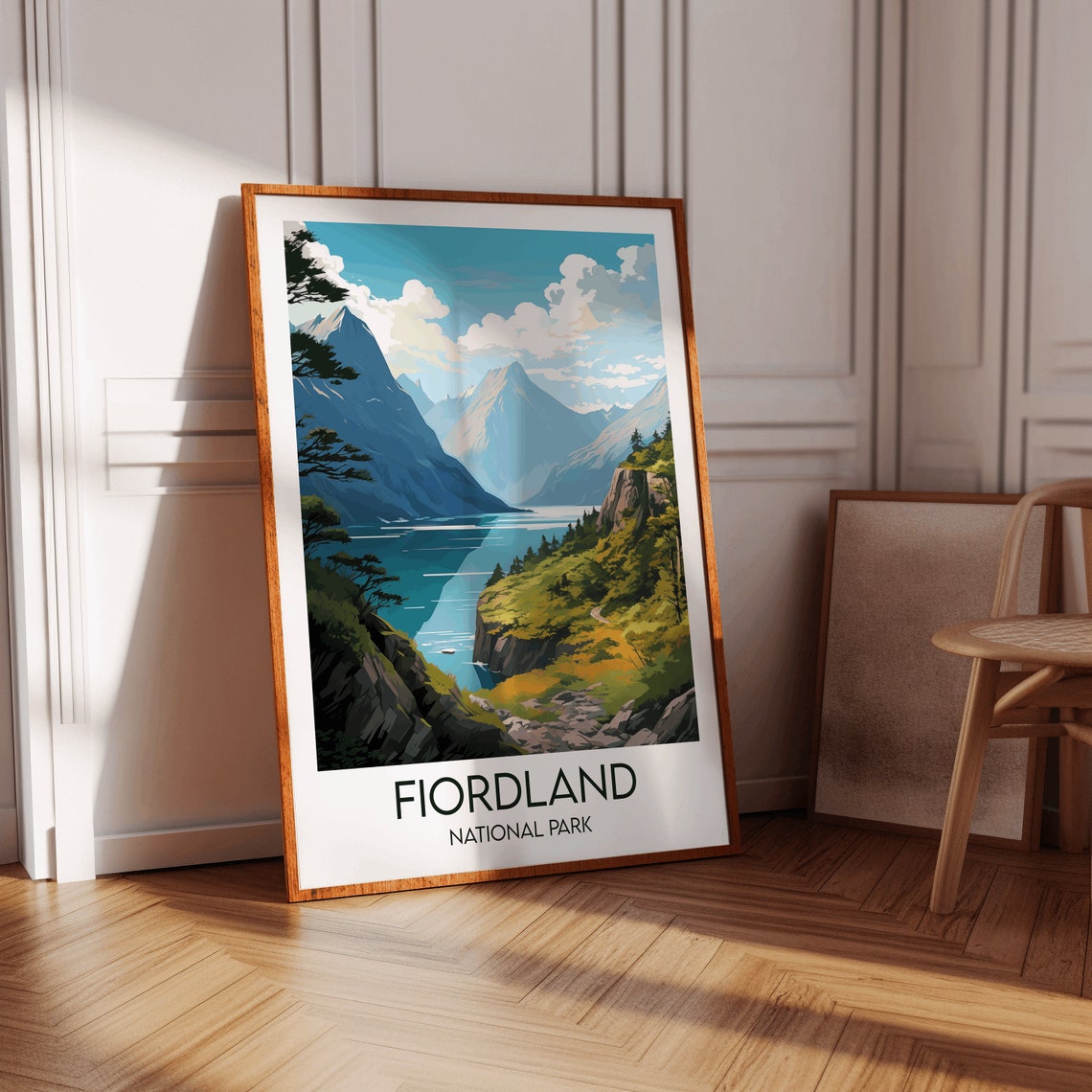 Fiordland National Park Fjord Cliffs Emerald Water Valley Poster - Image 2