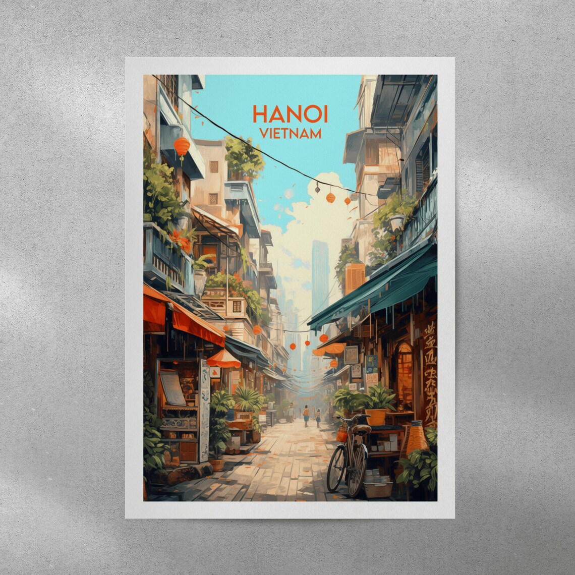 Hanoi Travel Poster, Vietnam Custom Wedding Gift - Image 3