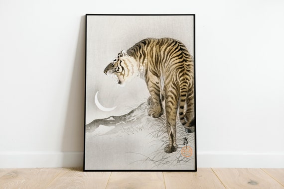 Japanese Tiger Print Wall Art Poster A3 A4 A5 Vintage Classic Home Decor Art Deco Giclee Woodblock Illustration