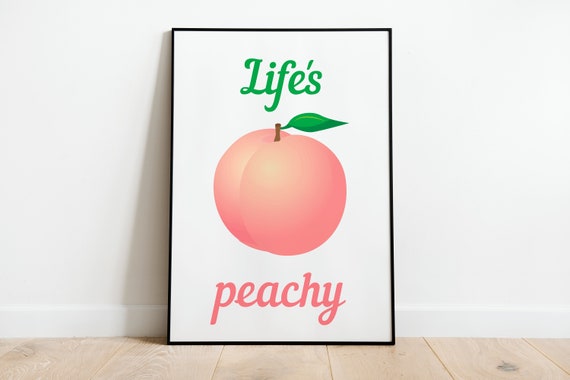 Lifes Peachy Funny Print Poster A3 A4 A5 Pink Motivational Home Decor Wall Art Deco Minimalist Drawing Gift