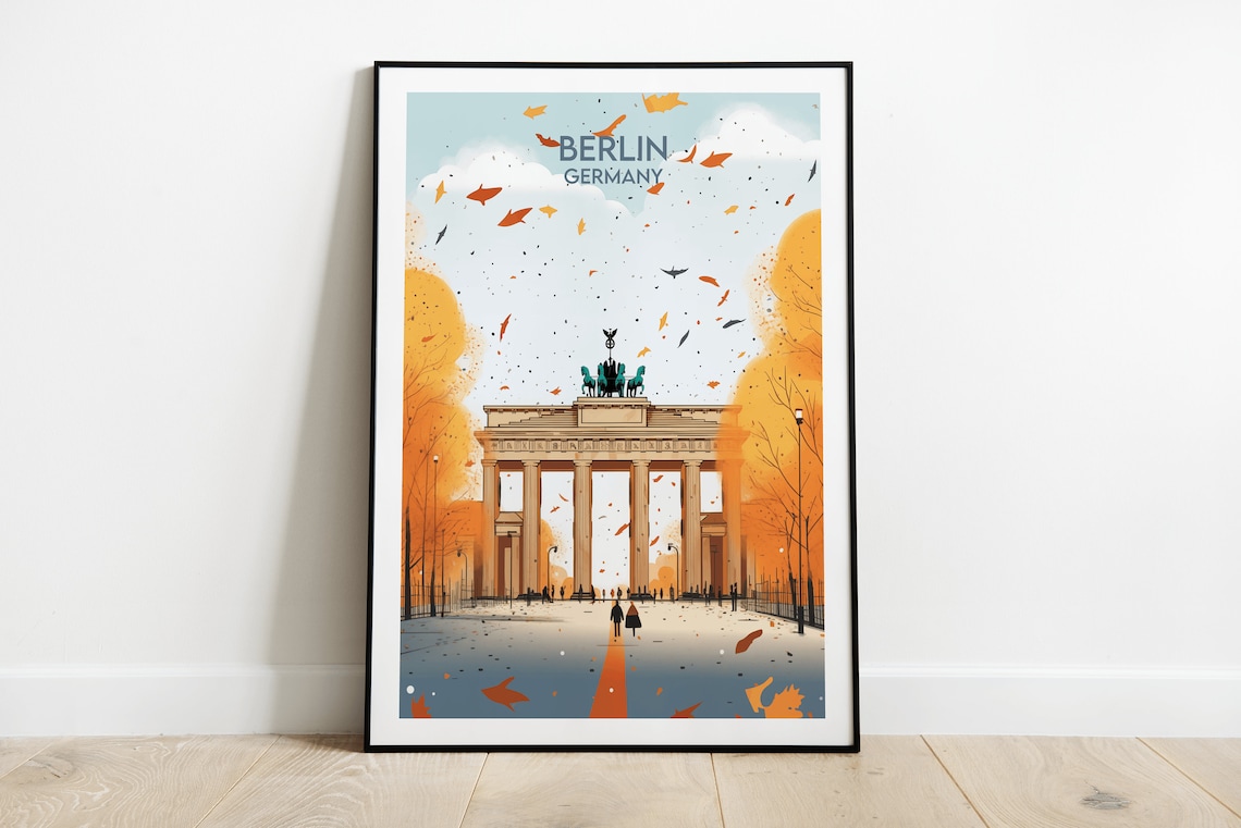 Brandenburg Gate Berlin Travel Poster, Germany