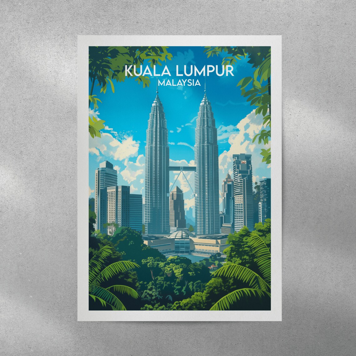 Kuala Lumpur Travel Poster, Malaysia Personalised - Image 2