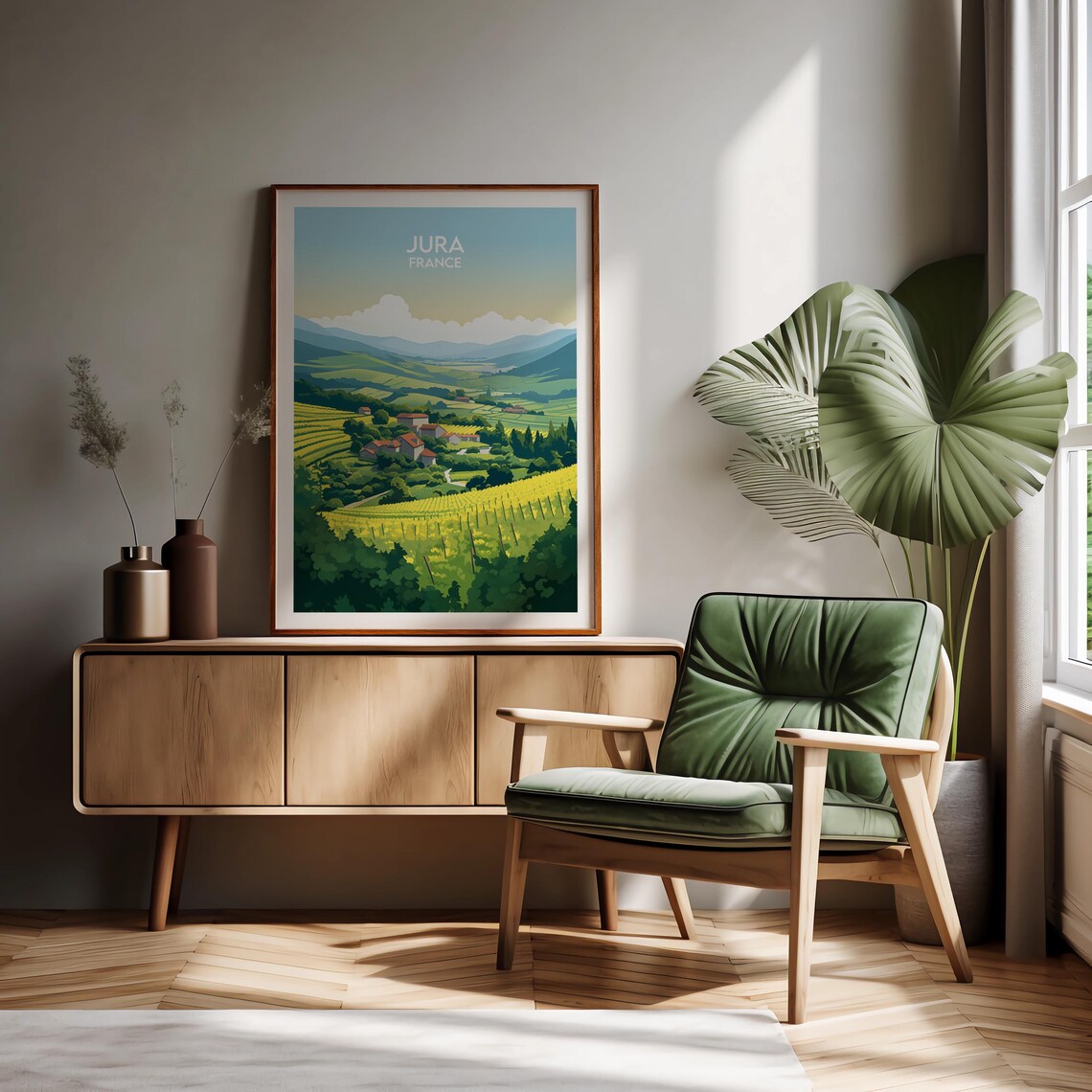 Jura France Vineyard Hills Valley Village Wine Country Poster - Image 2