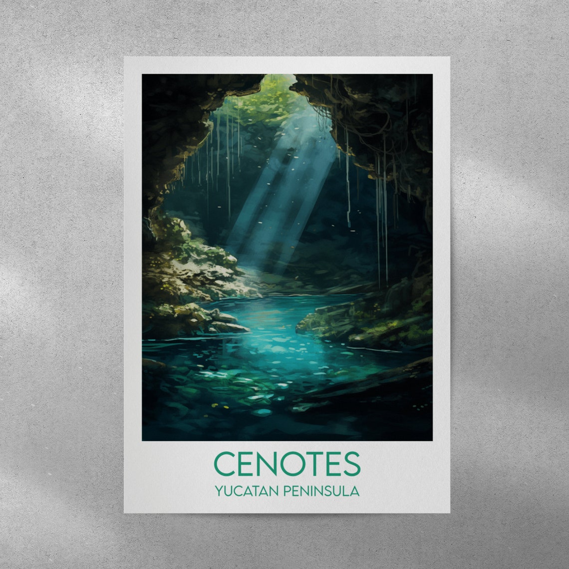 Cenotes Travel Print Mexico Poster Custom Personalised Wedding Birthday Gift - Image 4