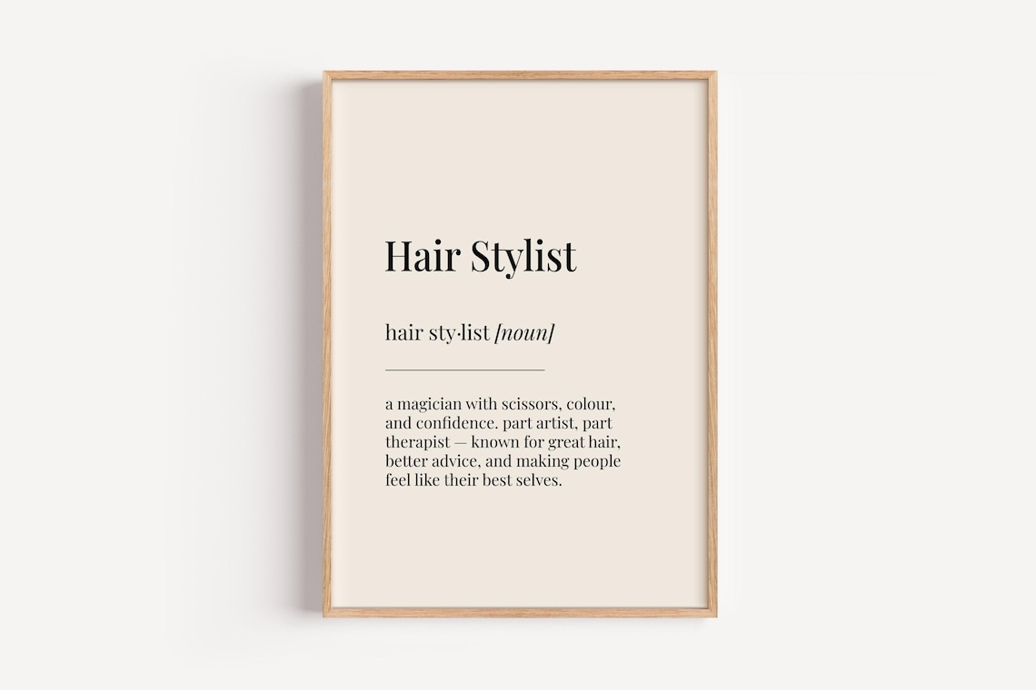 Hair Stylist Definition Dictionary Poster, Office Art Print