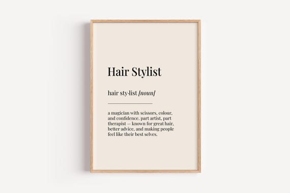 Hair Stylist Definition Dictionary Poster, Office Art Print