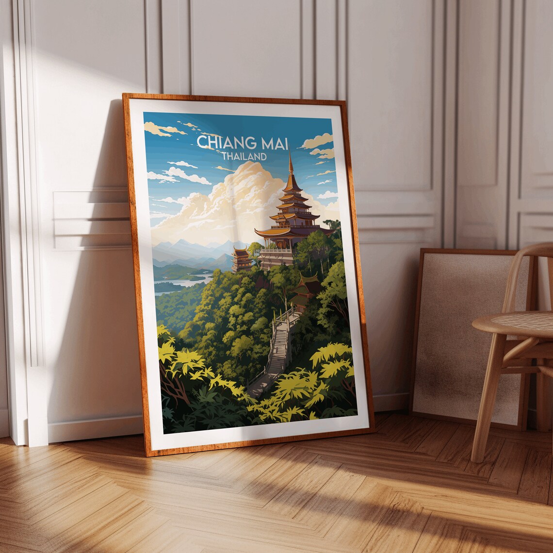 Chiang Mai Travel Poster, Custom Personalised Print - Image 2