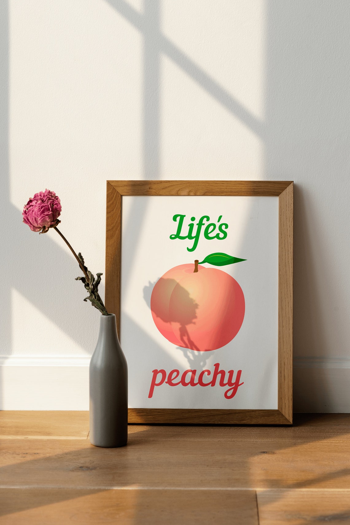 Lifes Peachy Funny Print Poster A3 A4 A5 Pink Motivational Home Decor Wall Art Deco Minimalist Drawing Gift - Image 3