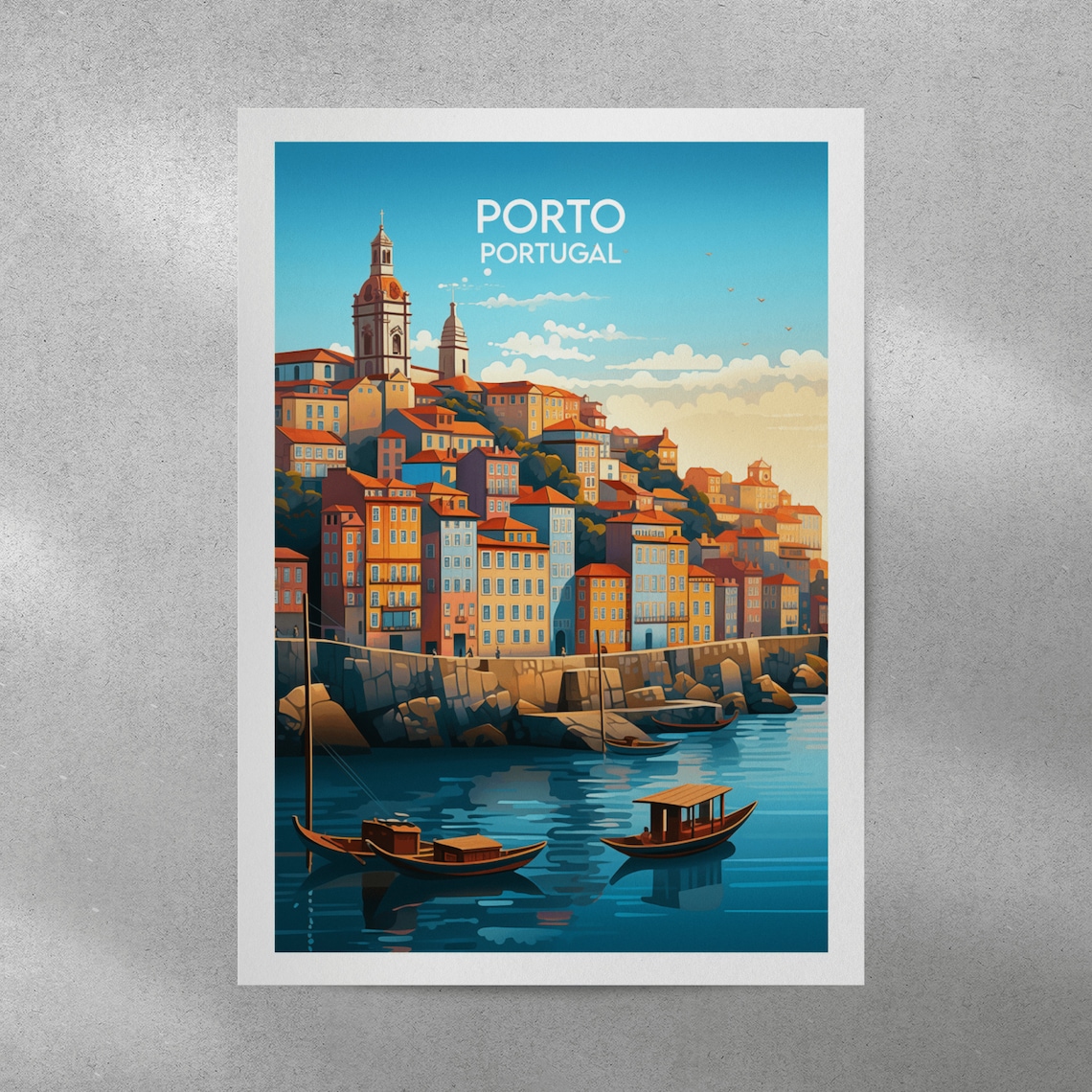 Porto Print Portugal Travel Poster, Custom Personalized - Image 2