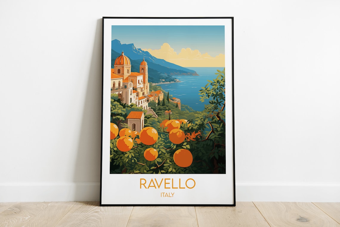 Ravello Amalfi Coast Travel Poster, Italy Print