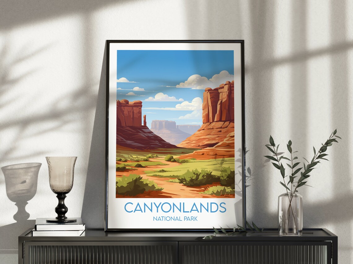Canyonlands National Park Red Buttes Desert View Vintage Travel Poster - Image 3
