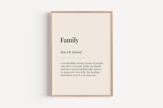 Family Dictionary Definition Funny British Home Decor Poster