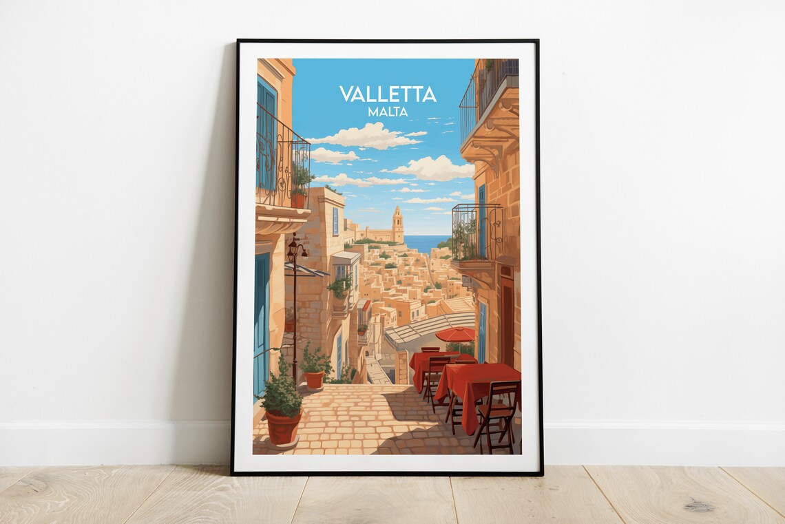Valletta Travel Poster, Malta Custom Personalised