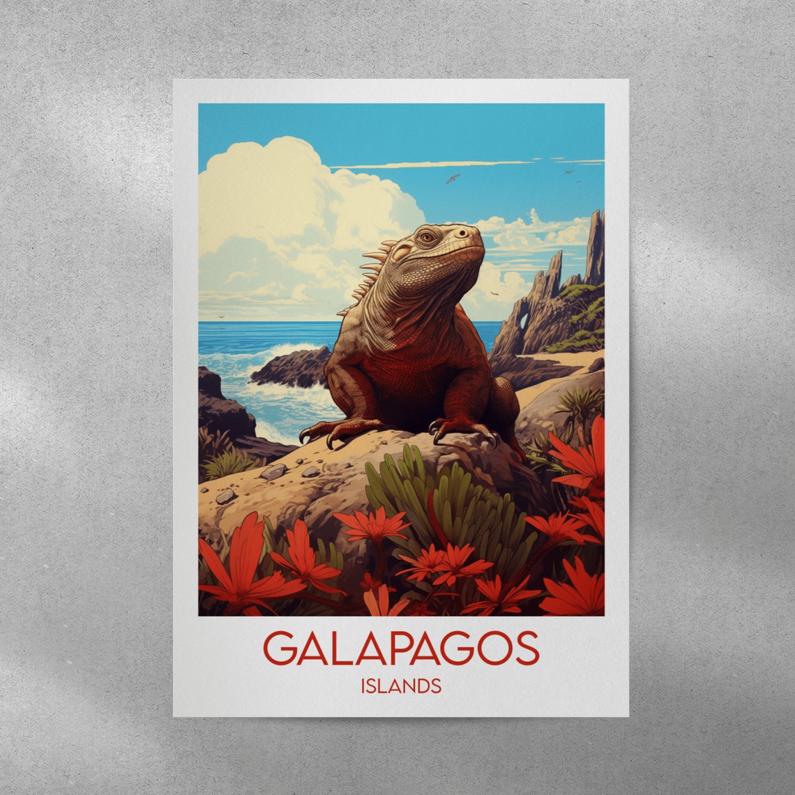 Galapagos Islands Travel Print Ecuador Poster Custom Personalised Wedding Birthday Gift - Image 2