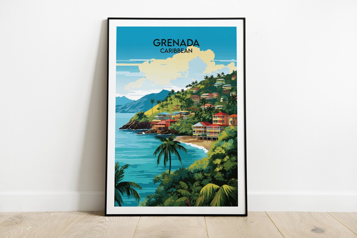 Grenada Travel Poster, Caribbean Custom Personalised