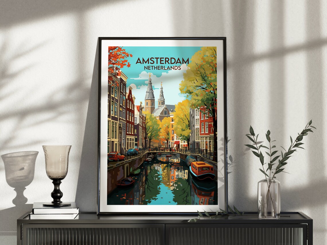 Amsterdam Travel Poster, Netherlands Custom Gift - Image 4