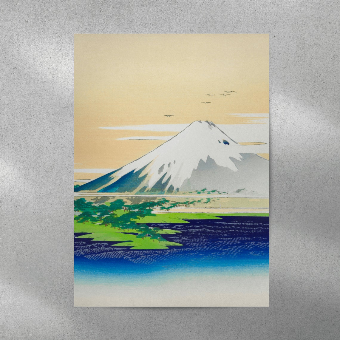 Ogara Gekko Mount Fuji Japanese Woodblock Print Bay View Artwork - Image 4