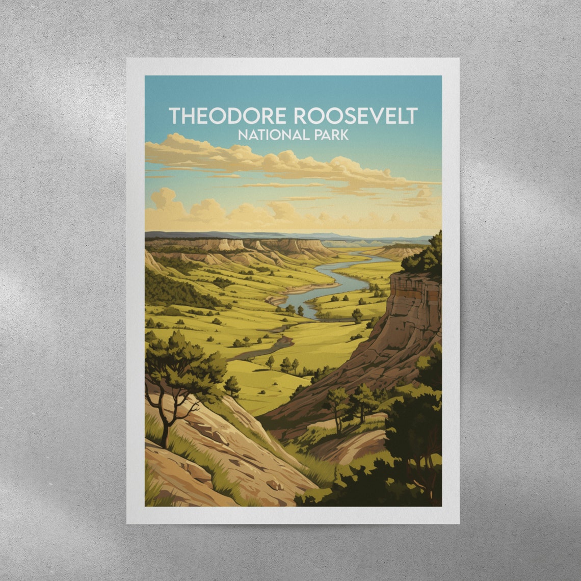 Theodore Roosevelt National Park Badlands River Canyon Poster - Image 4